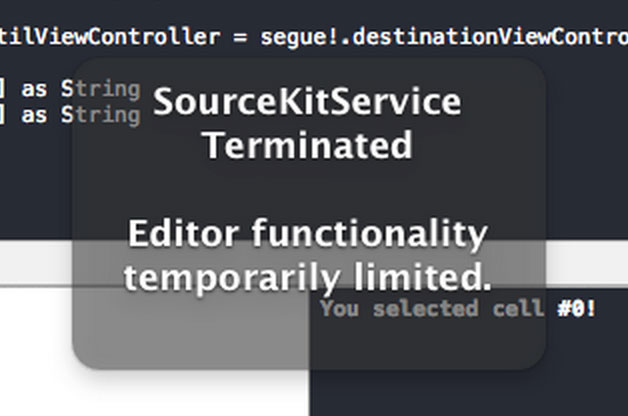 sourcekit terminated